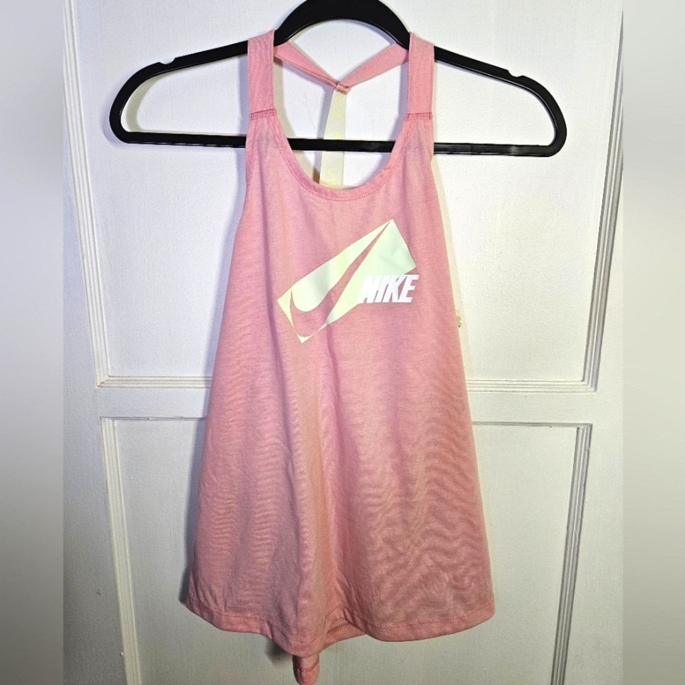 Nike Womens Dri-Fit Move to Zero Tank Top size XS Pink Racerback Graphic Tee